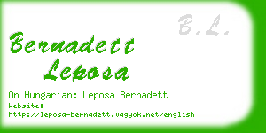 bernadett leposa business card